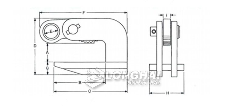VAF水平吊鉗尺寸圖 VAF水平吊鉗尺寸圖