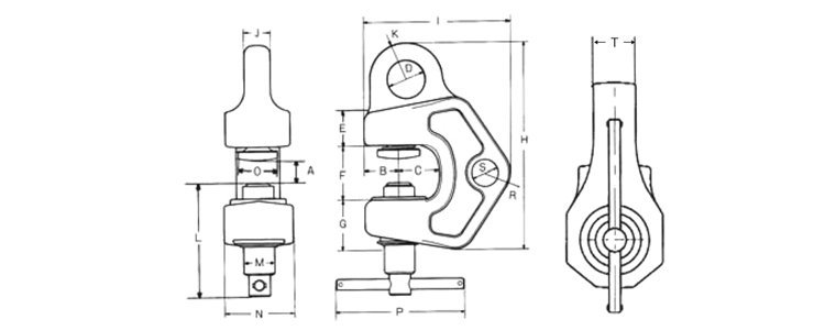 SBB型螺旋鋼板鉗結構尺寸圖 SBB型螺旋鋼板鉗結構尺寸圖